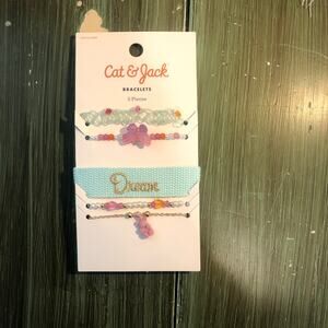 Cat & Jack NWT 3 Piece Girl's Bracelet Set Butterfly Bear Dream